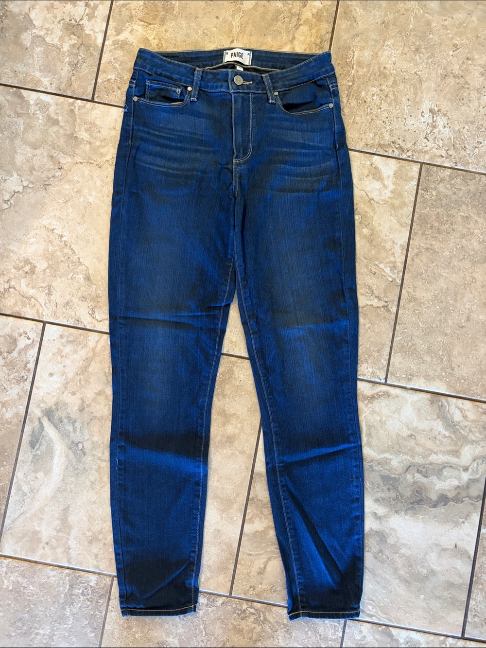 PAIGE Hoxton Ankle Jeans in Deep Blue Wash